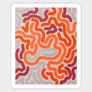 Line art, Abstract pattern, Retro abstract art Sticker